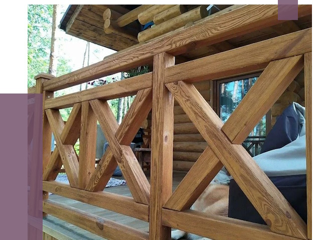 Деревянные перила под ключ в Сосновом Боре от 7619 руб. 