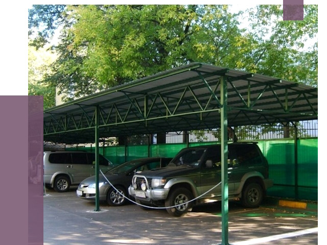 Навесы для парковки в Сосновом Боре от 79740 руб. заказать | ПРОЛЁТ-Снб