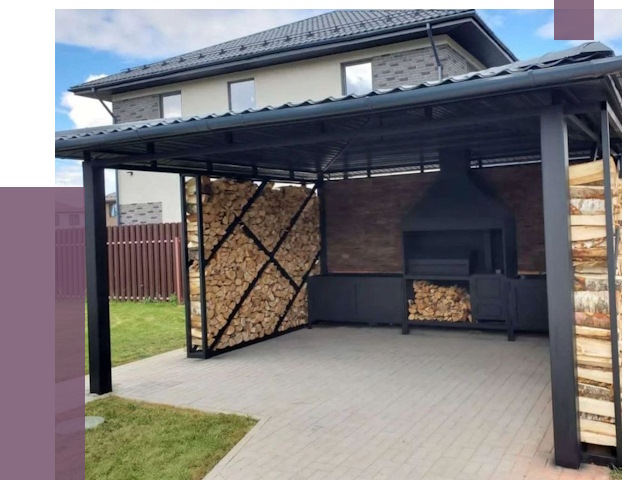 Навесы для барбекю в Сосновом Боре от 12647 руб. под ключ | ПРОЛЁТ-Снб