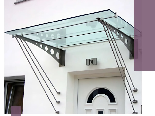 Козырьки над входом под ключ в Сосновом Боре — изготовление и монтаж