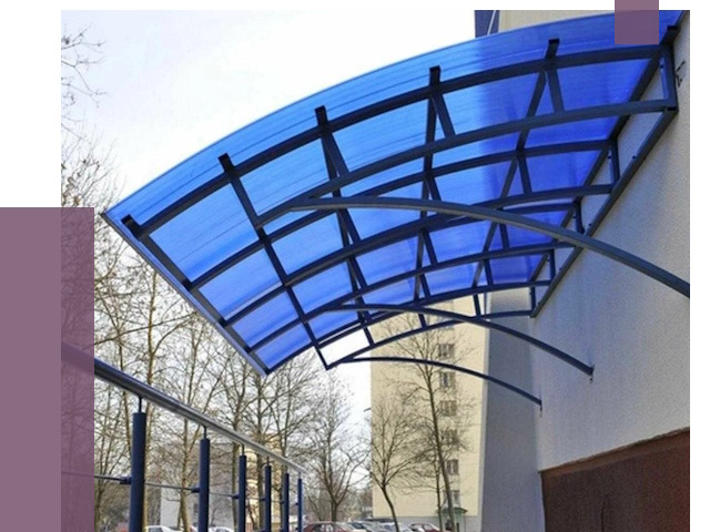 Козырьки из поликарбоната в Сосновом Боре от 4266 руб. под ключ | ПРОЛЁТ-Снб