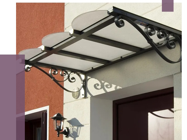 Односкатные козырьки в Сосновом Боре от 8330 руб.  | ПРОЛЁТ-Снб